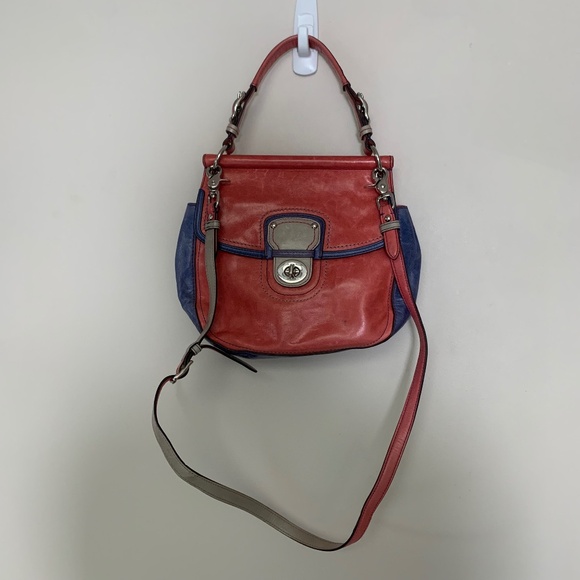 Coach Legacy Pink Leather Shoulder Bag Rare Anniversary Color Block - Picture 1 of 2